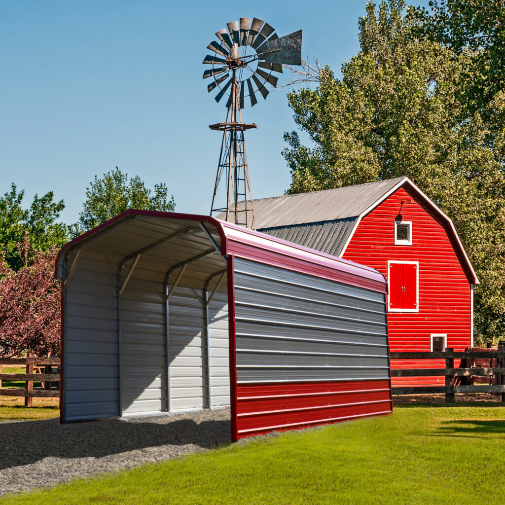 12x20x9 Carport with Sides Village Carports